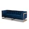 Baxton Studio Ambra Blue Velvet Upholstered and Tufted Sofa with Gold-Tone Frame 156-8866 - alternate 6